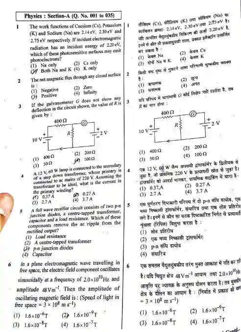 NEET Previous Year Question Paper In Hindi Pdf Download
