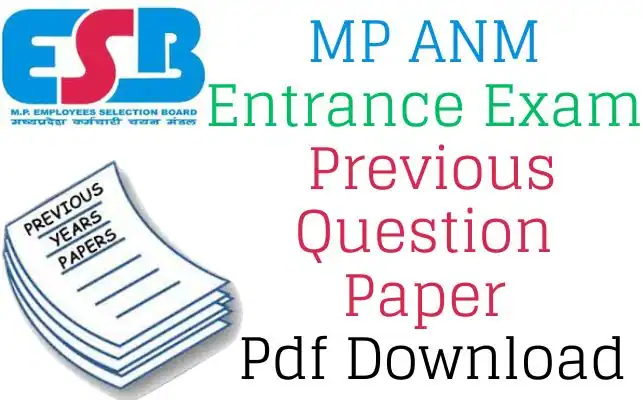 MP ANM Entrance Exam Previous Question Paper In Hindi Pdf Download