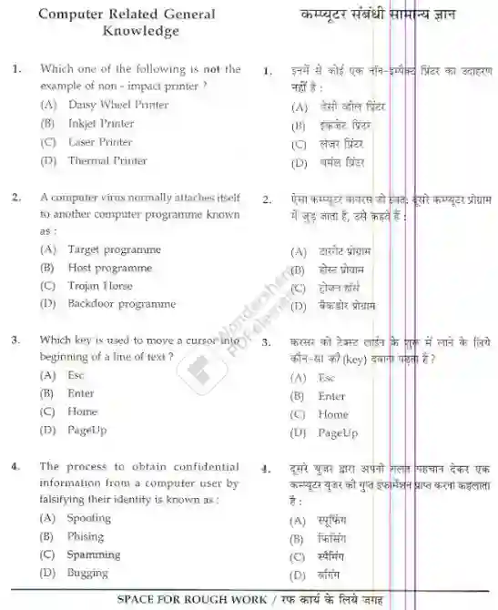 CG Van Rakshak Old Question Paper Pdf Download