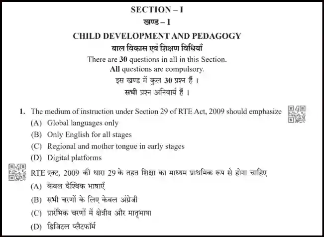 REET Grade 3rd level 2 2024 Previous Year Question Paper Pdf In Hindi