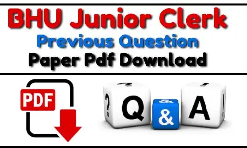 BHU Junior Clerk Previous Year Question Paper Pdf In Hindi