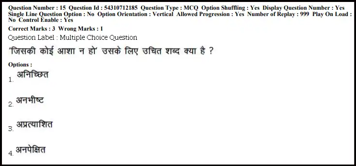 BHU Junior Clerk Previous Question Paper In Hindi