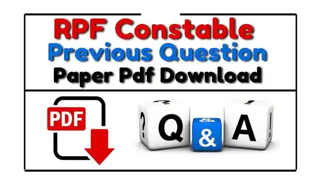 RPF Constable Previous Year paper In Hindi Pdf