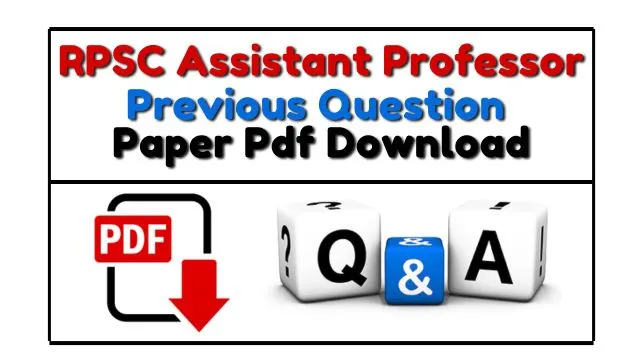 RPSC Assistant Professor Previous Year Paper In Hindi 