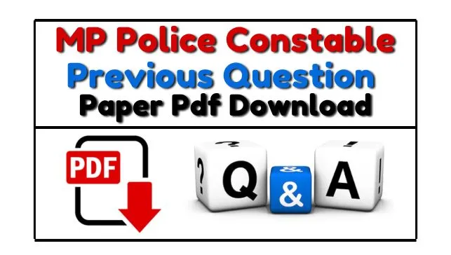 MP Police Previous Year Paper In Hindi Pdf