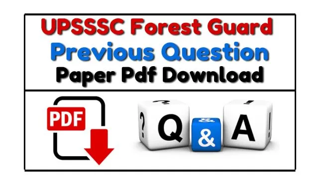 UPSSSC Forest Guard Previous Question Paper In Hindi Pdf