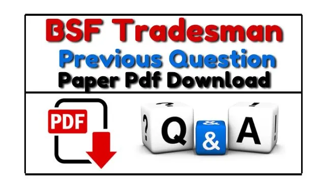 BSF Tradesman Previous Year Paper In Hindi Pdf