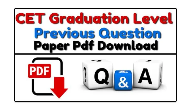 Rajasthan CET Graduation Level Previous Question Paper in Hindi