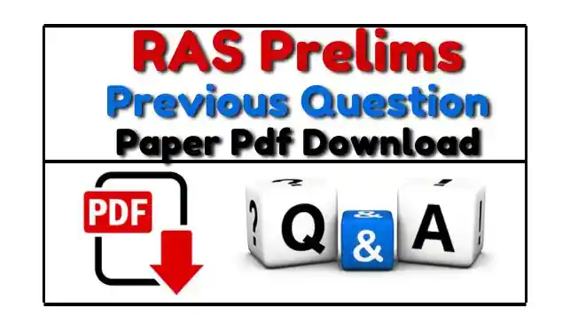 RAS Pre previous year Paper In Hindi Pdf