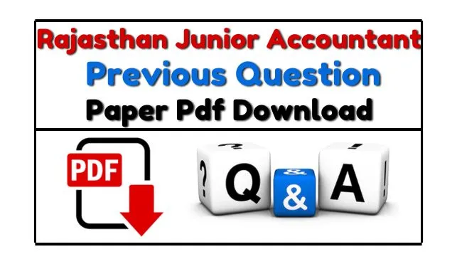Rajasthan Junior Accountant Previous Question Paper In Hindi