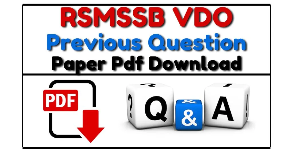 RSMSSB VDO Previous Question Paper In Hindi PDF