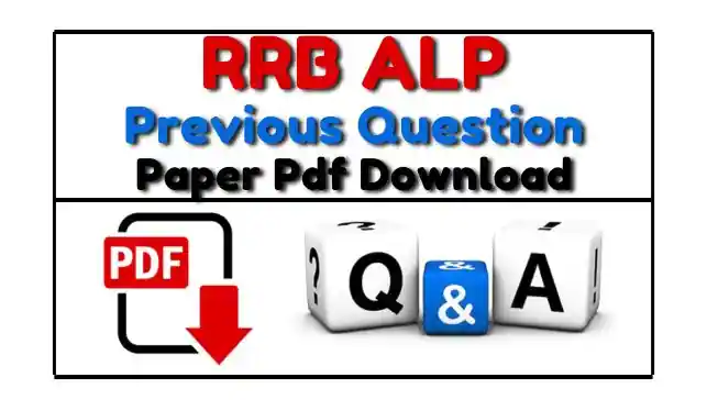 RRB ALP Previous Year Question Paper In Hindi Pdf 
