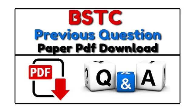 BSTC Previous Question Paper In Hindi Pdf