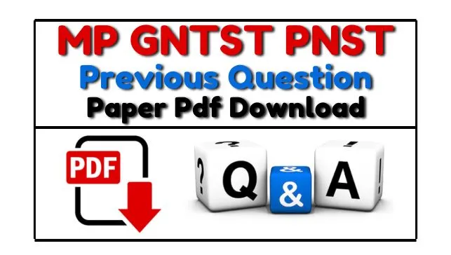 MP GNTST PNST Previous Question Paper