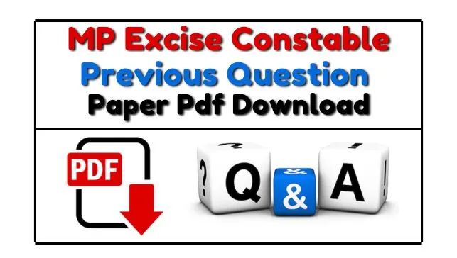 MP Excise Constable Previous year Paper In Hindi Pdf