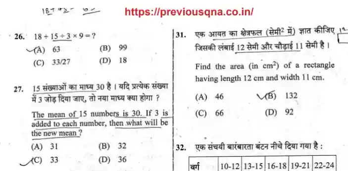 UPSSSC Lekhpal Previous Year Paper In Hindi PDF